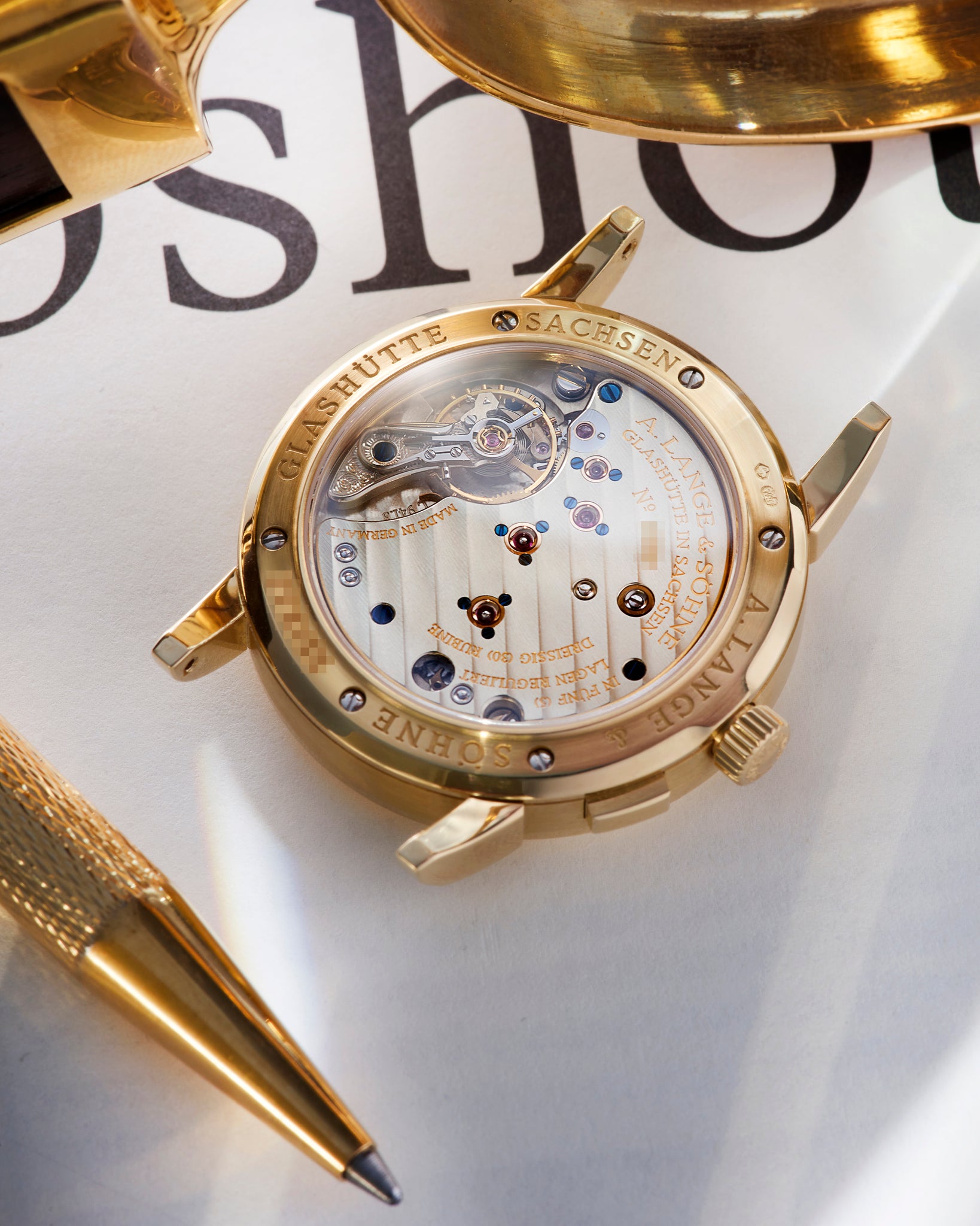 Display back caseback | A. Lange & Söhne | Saxonia | 105.021 | Yellow Gold | Available worldwide at A Collected Man