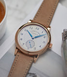Order Istanbul Molequin watch strap A. Lange & Sohne light nude nubuck leather quick-release springbars buckle handcrafted European-made for sale online at A Collected Man London