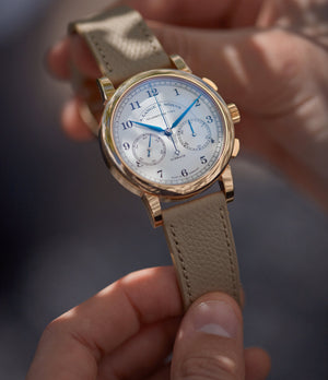 Selling Cairo Molequin watch strap A. Lange & Sohne cream grained leather quick-release springbars buckle handcrafted European-made for sale online at A Collected Man London
