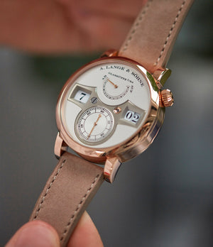 Order 20mm Istanbul Molequin watch strap A. Lange & Sohne light nude nubuck leather quick-release springbars buckle handcrafted European-made for sale online at A Collected Man London