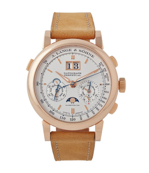 buy A. Lange & Sohne Datograph  Perpetual Calendar 410.032 pink gold pre-owned dress watch for sale online at A Collected Man London seller rare watches