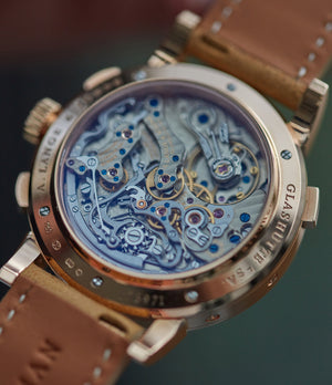 manual-winding A. Lange & Sohne Datograph  Perpetual Calendar 410.032 pink gold pre-owned dress watch for sale online at A Collected Man London seller rare watches