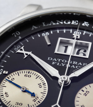 Dial close up | selling A. Lange & Söhne Datograph 403.035 Platinum preowned watch at A Collected Man London