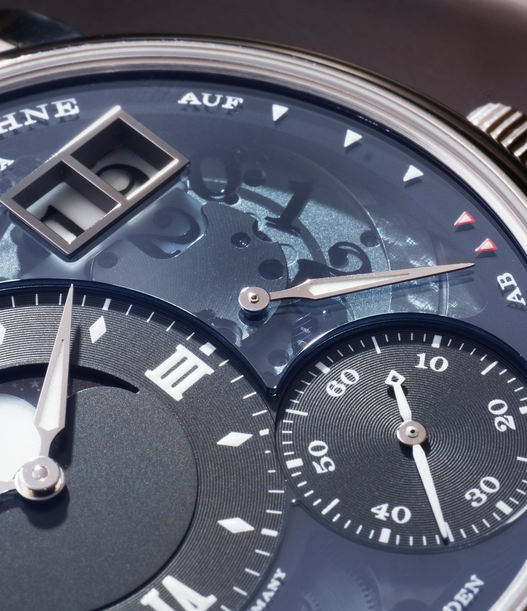 Grand Lange 1 Moon Phase Lumen 139.035F A. Lange & Söhne Platinum preowned watch at A Collected Man London