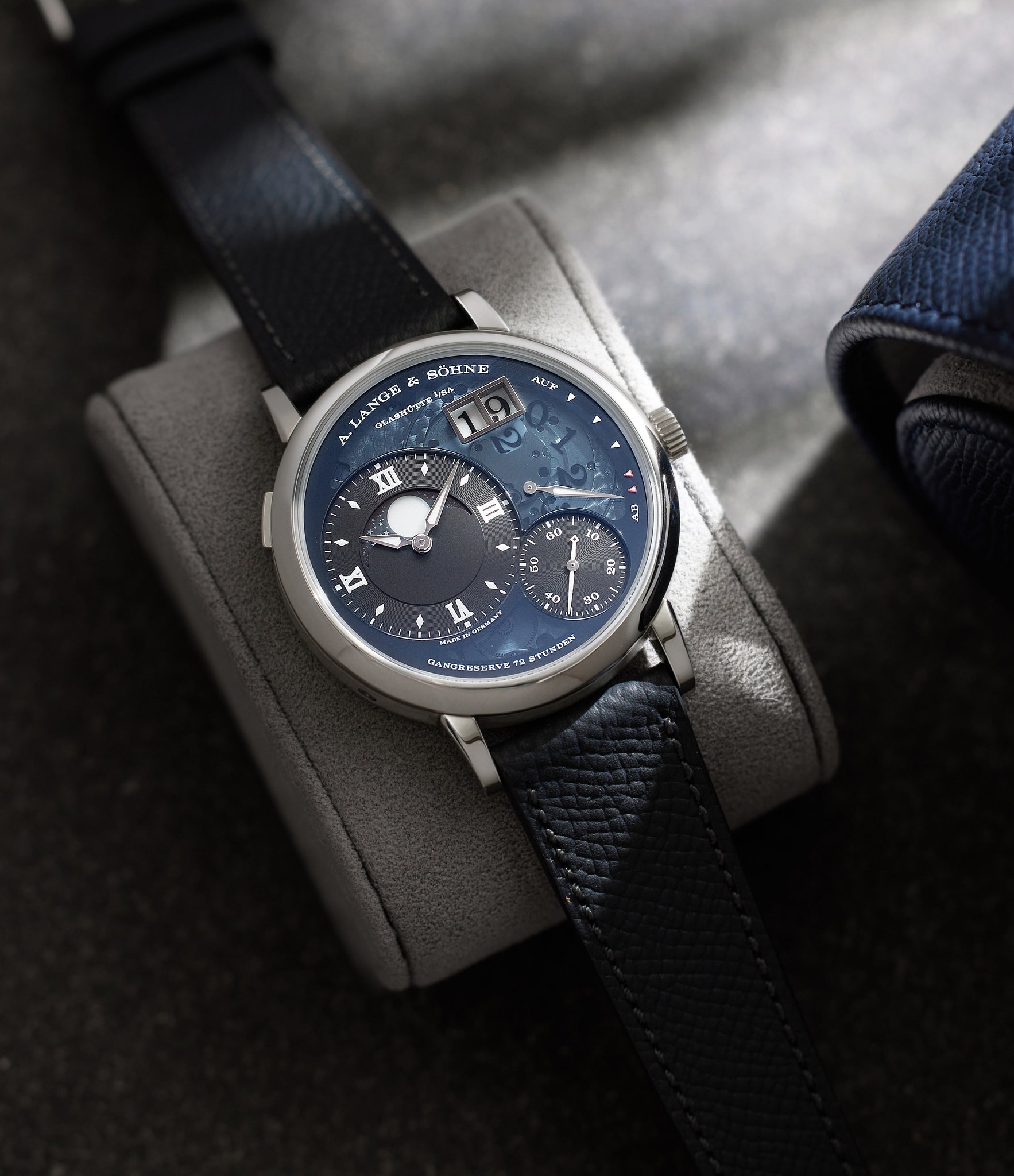 Grand Lange 1 Moon Phase Lumen 139.035F A. Lange & Söhne Platinum preowned watch at A Collected Man London