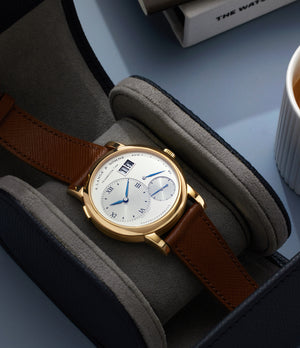 Front Dial | In Watch Case | A. Lange & Söhne | 110.157 | LANGE 1 | YELLOW GOLD | Available worldwide at A Collected Man