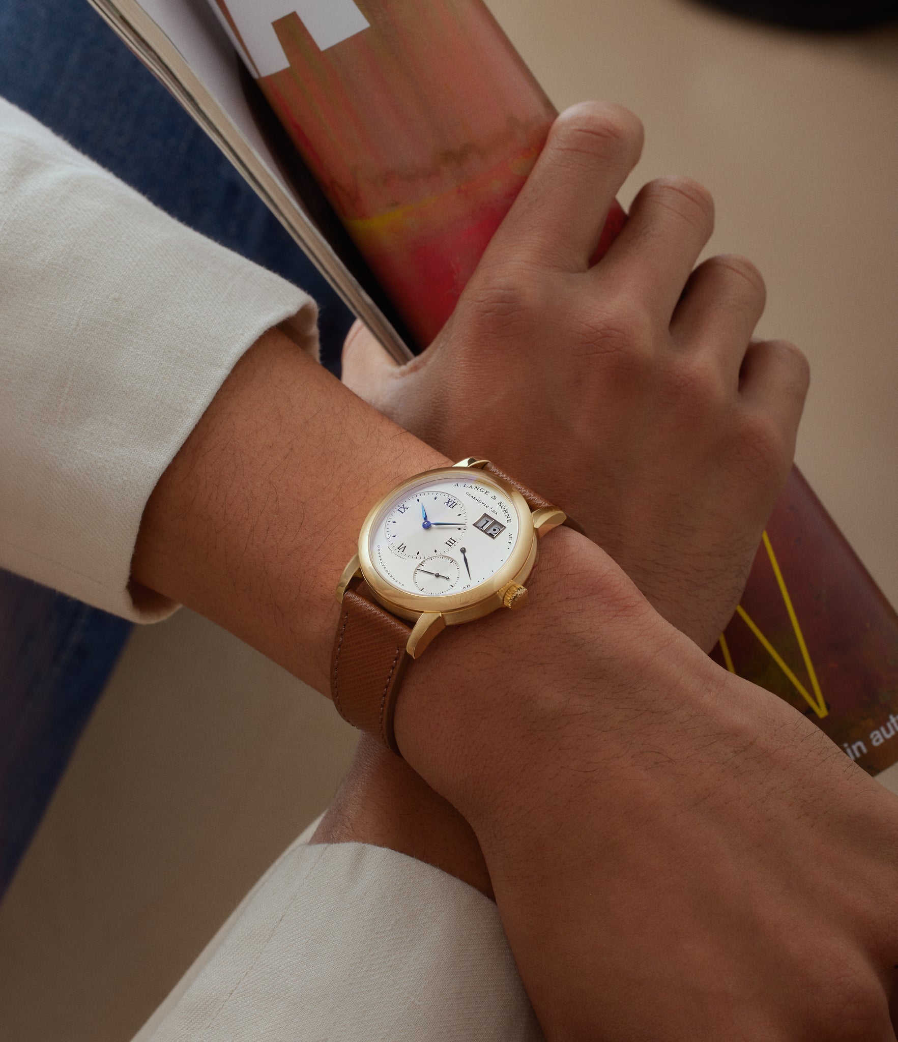 On Wrist | A. Lange & Söhne | 110.157 | LANGE 1 | YELLOW GOLD | Available worldwide at A Collected Man