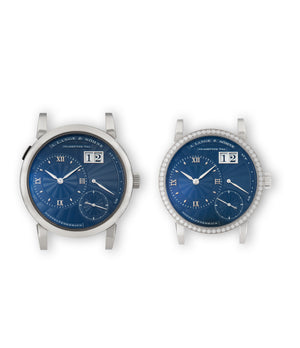 Front Dials | A Lange Sohne Lange 1 | 20th Anniversary Set | 101.063 & 811.063 | White Gold | A Collected Man | Available Worldwide