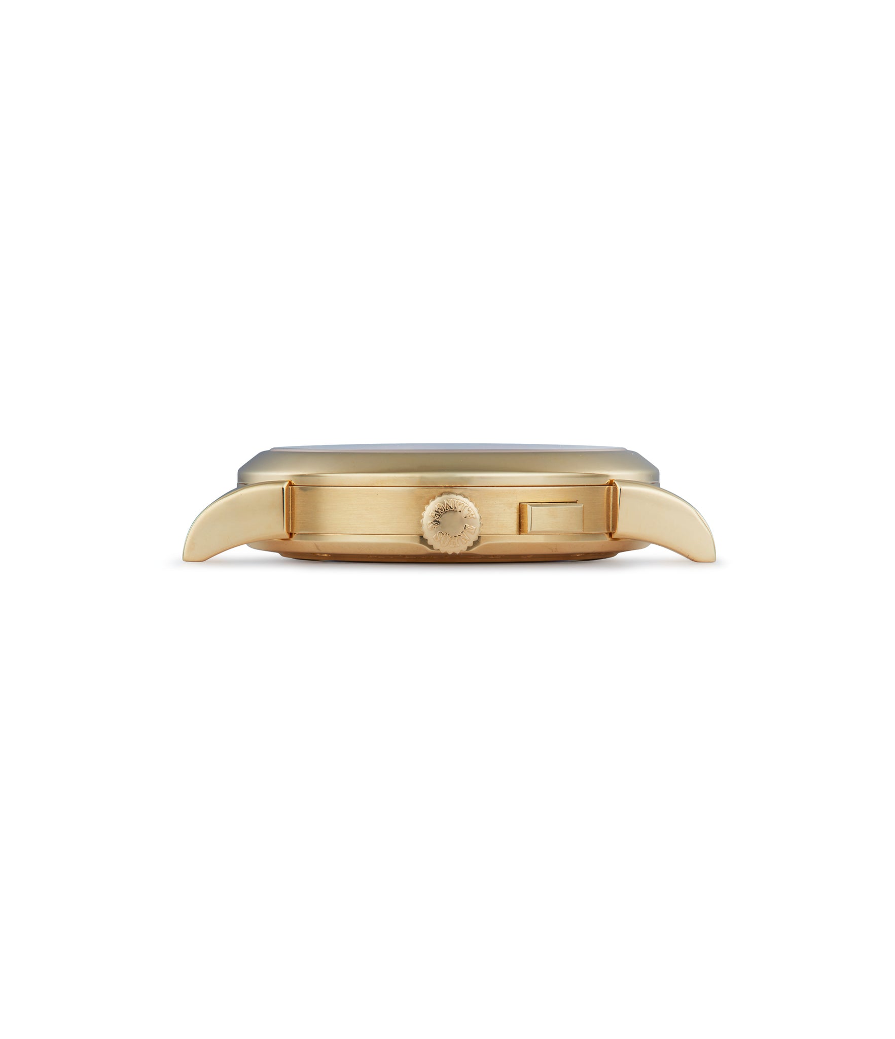 Crown side | A. Lange & Söhne | Saxonia | 105.021 | Yellow Gold | Available worldwide at A Collected Man