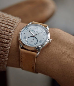 selling AkriviA Rexhep Rexhepi Chronometre Contemporain platinum white Grand Feu enamel sector dial time-only dress watch A Collected Man London