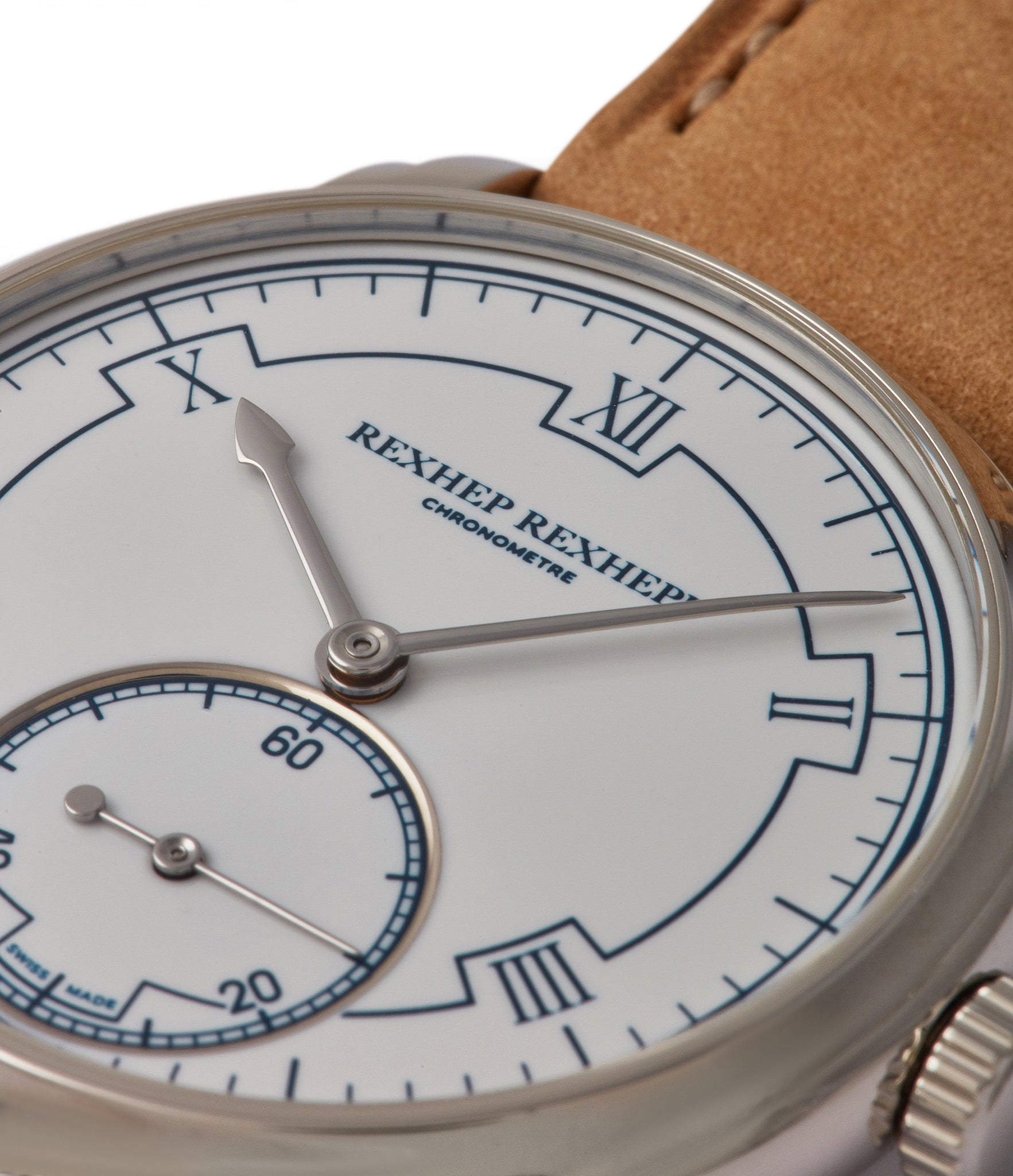 white Grand Feu enamel sector dial AkriviA Rexhep Rexhepi Chronometre Contemporain platinum time-only dress watch A Collected Man London