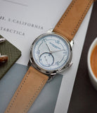 for sale AkriviA Rexhep Rexhepi Chronometre Contemporain platinum white Grand Feu enamel sector dial time-only dress watch A Collected Man London