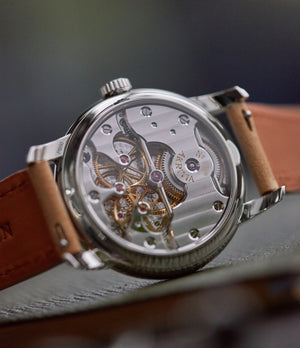 in-house AkriviA Besancon Obsetrvatory chronometer Rexhep Rexhepi Chronometre Contemporain platinum white Grand Feu enamel sector dial time-only dress watch A Collected Man London