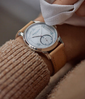 join waiting list AkriviA Rexhep Rexhepi Chronometre Contemporain platinum white Grand Feu enamel sector dial time-only dress watch A Collected Man London