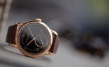 join waiting list AkriviA Rexhep Rexhepi Chronometre Contemporain rose gold black Grand Feu enamel sector dial time-only dress watch A Collected Man London