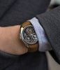 on the wrist buy AkriviA Tourbillon Chronographe Monopoussoir steel watch black dial at A Collected Man approved seller of independent manufacturers