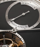 sub-dial buy AkriviA Tourbillon Regulateur steel watch black dial by independent manufacture at A Collected Man