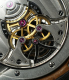 movement buy AkriviA Tourbillon Regulateur steel watch black dial by independent manufacture at A Collected Man