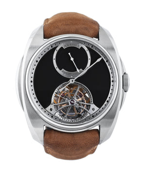buy AkriviA Tourbillon Regulateur steel watch black dial by independent manufacture at A Collected Man