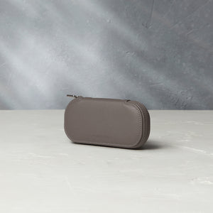 One-watch slim pouch in stone grey grained leather | A Collected Man | Available World Wide