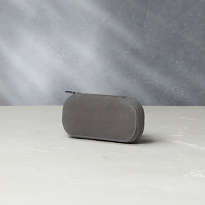 Amsterdam, one-watch One-watch slim pouch in charcoal grey nubuck leather | Available World Wide | A Collected Man