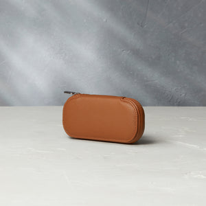 Amsterdam, one-watch One-watch slim pouch in whisky-tan grained leather | A Collected Man | Available World Wide