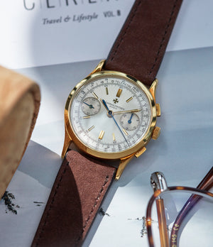 Purchase Amsterdam Molequin watch strap Vacheron Constantin dark brown nubuck leather quick-release springbars buckle handcrafted European-made for sale online at A Collected Man London