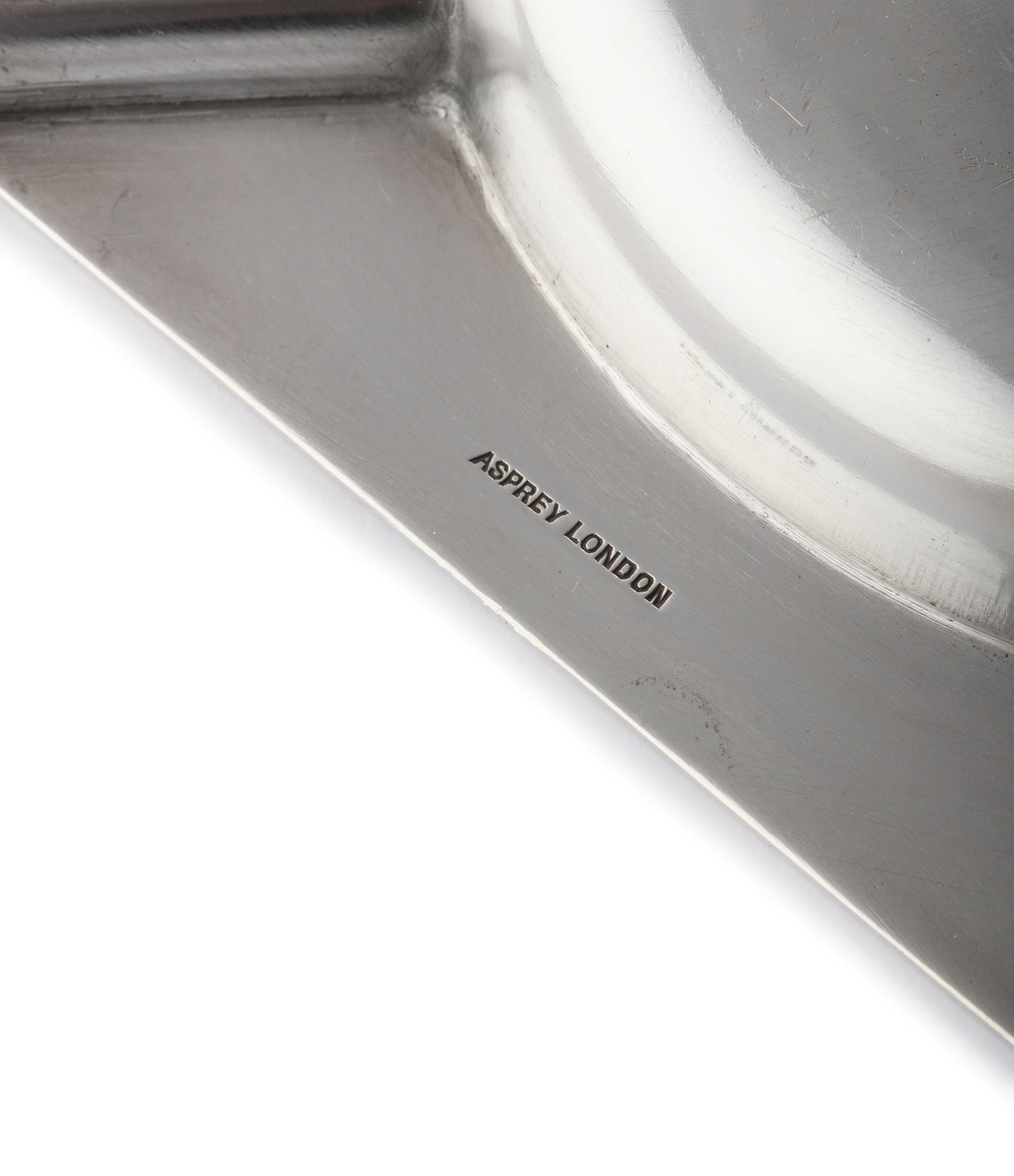 Asprey London pure silver ashtray from 1960s with engine-turned pattern for sale online A Collected Man London UK specialist of rare collectable objects