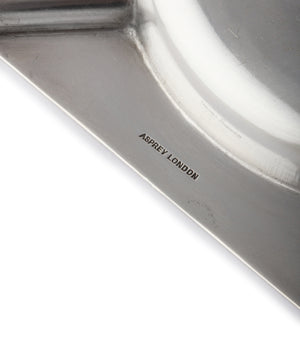 Asprey London pure silver ashtray from 1960s with engine-turned pattern for sale online A Collected Man London UK specialist of rare collectable objects