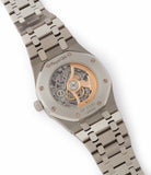 AP 3129 calibre Audemars Piguet Royal Oak skeletonised 15305ST steel watch for sale online at A Collected Man London UK specialist of rare watches