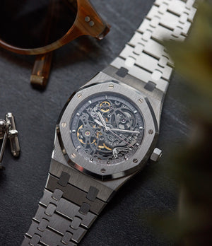 Royal Oak Audemars Piguet skeletonised 15305ST steel watch for sale online at A Collected Man London UK specialist of rare watches