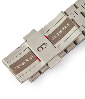 Audemars Piguet deployant clasp Royal Oak skeletonised 15305ST steel watch for sale online at A Collected Man London UK specialist of rare watches