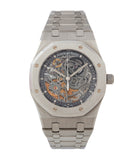 buy Audemars Piguet Royal Oak skeletonised 15305ST steel watch for sale online at A Collected Man London UK specialist of rare watches