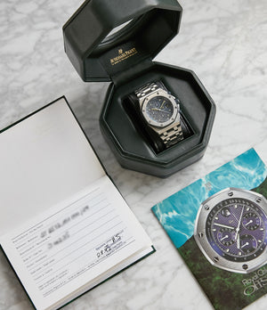 full set Audemars Piguet Royal Oak Offshore 'The Beast' 25721 steel vintage chronograph watch for sale online A Collected Man London UK specialist of rare watches