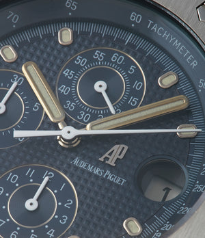 blue dial Audemars Piguet Royal Oak Offshore 'The Beast' 25721 steel vintage chronograph watch for sale online A Collected Man London UK specialist of rare watches