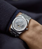 wristwatch Audemars Piguet Royal Oak Perpetual Calendar 25654ST steel vintage watch for sale online at A Collected Man London UK specialist of rare watches