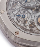 skeleton dial Audemars Piguet Royal Oak 25829PT perpetual calendar platinum full set pre-owned watch for sale online at A Collected Man London UK specialist of rare watches