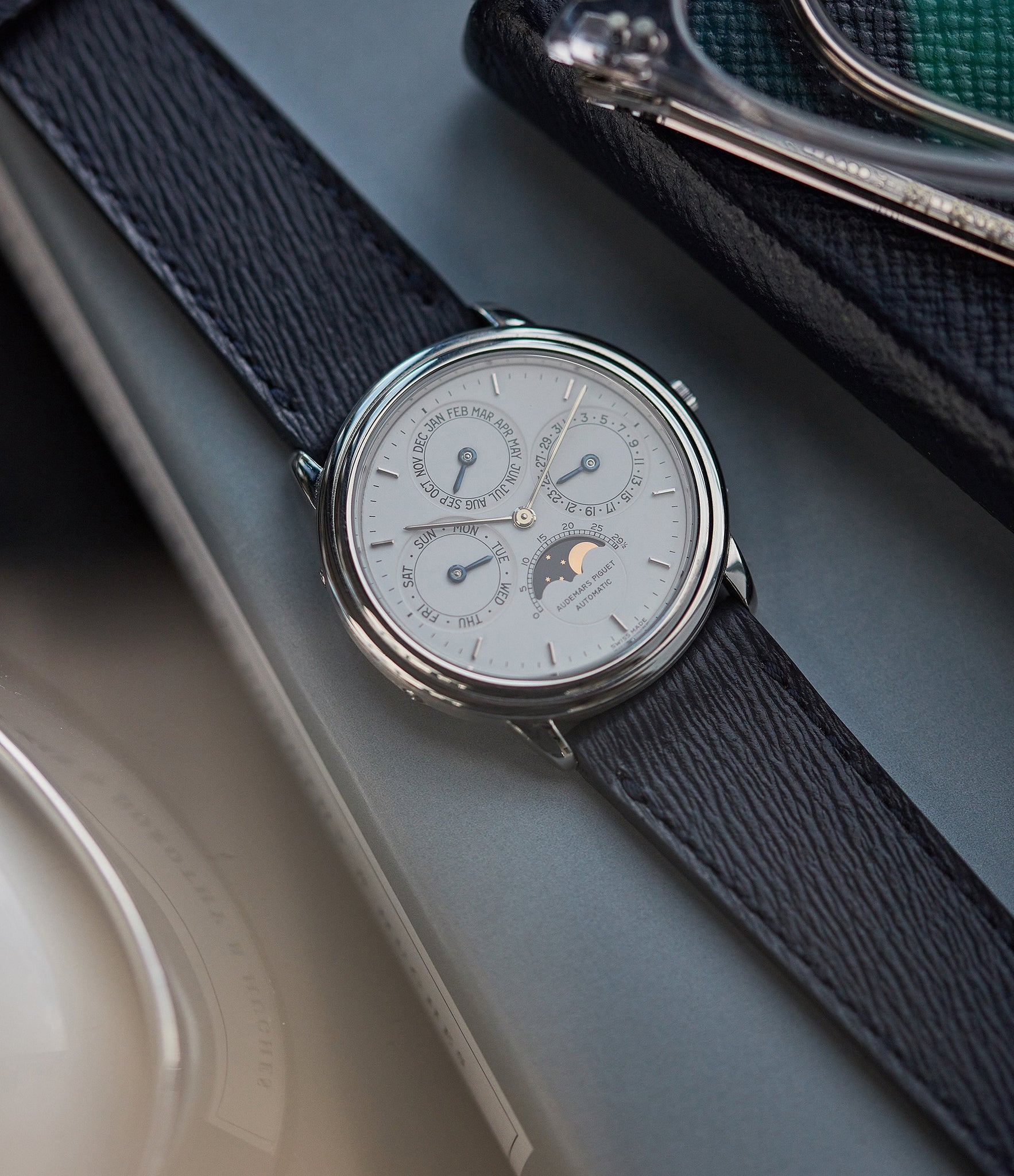 preowned Audemars Piguet PT2567 Quantieme Perpetual Calendar rare vintage dress watch for sale online A Collected Man London UK specialist rare watches