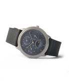 side-shot blue dial Audemars Piguet Quantieme Perpetual Calendar 2120/2 vintage dress watch for sale online at A Collected Man London UK specialist of rare watches
