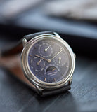 pre-owned Audemars Piguet Quantieme Perpetual Calendar 2120/2 blue dial vintage dress watch for sale online at A Collected Man London UK specialist of rare watches