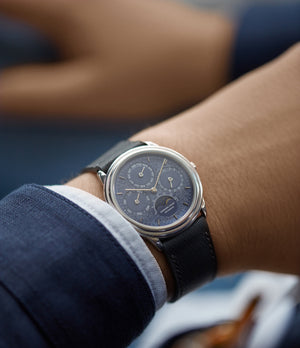 blue dial Audemars Piguet moon-phase Quantieme Perpetual Calendar 2120/2 vintage dress watch for sale online at A Collected Man London UK specialist of rare watches