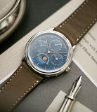 Audemars Piguet AP Quantieme Perpetual Calendar blue dial white gold dress watch for sale online at A Collected Man London specialist vintage watches