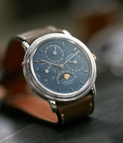 Audemars Piguet blue dial vintage Perpetual Calendar white gold watch ...