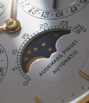 Dial close up | Audemars Piguet | Quantième Perpétuel | 5548 | Yellow Gold | Available worldwide at A Collected Man