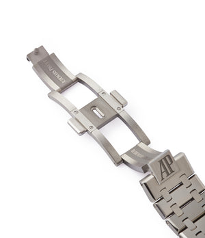 steel deployant buckle Audemars Piguet Royal Oak Tourbillon extra-slim Special Edition Japanese steel pre-owned watch for sale online at A Collected Man London UK specialist of rare watches