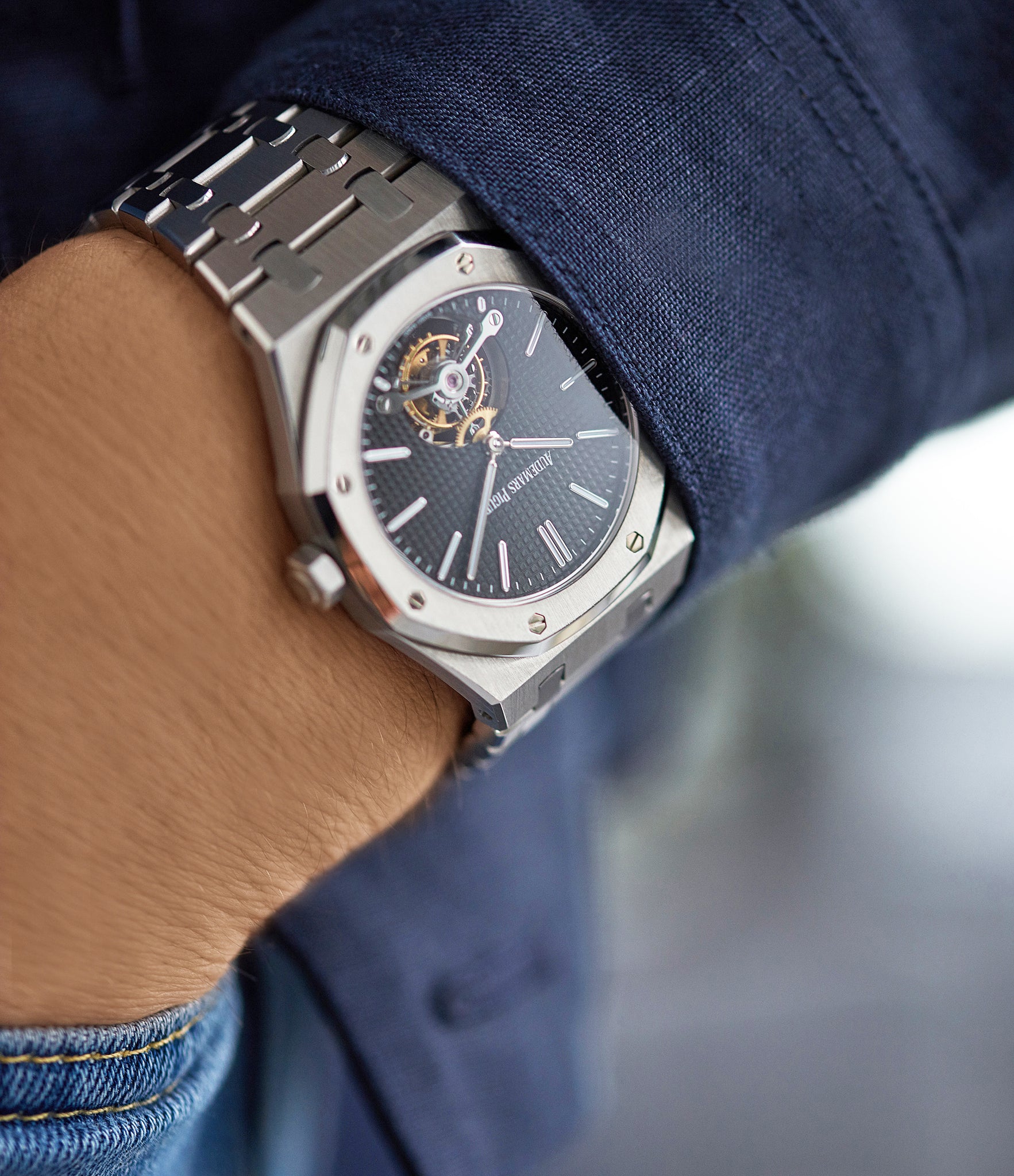 selling Audemars Piguet Royal Oak Tourbillon extra-slim Special Edition Japanese steel pre-owned watch for sale online at A Collected Man London UK specialist of rare watches