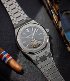 rare Audemars Piguet Royal Oak Tourbillon extra-slim Special Edition Japanese steel pre-owned watch for sale online at A Collected Man London UK specialist of rare watches