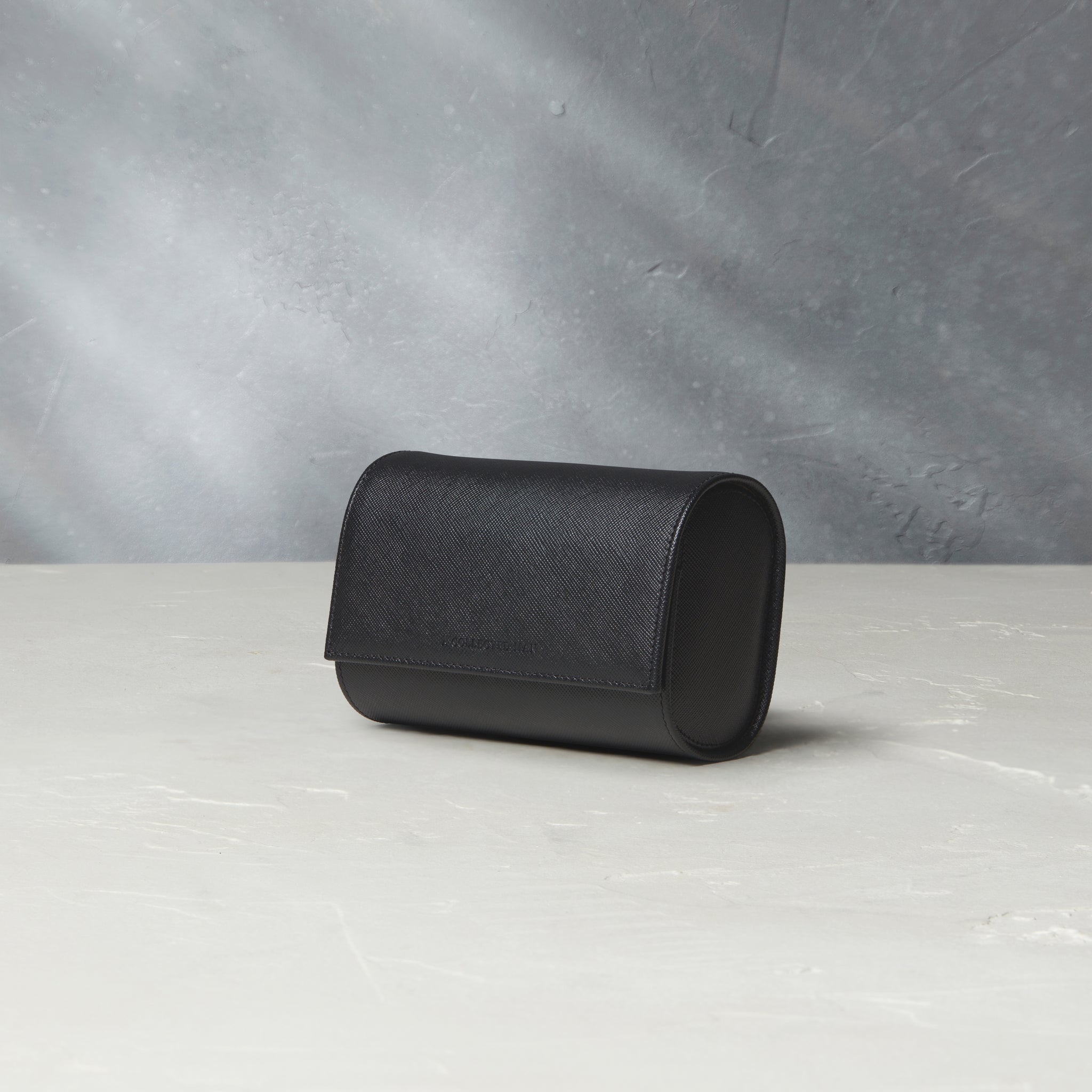 Watch Case Two-watch oval-shaped roll in black Saffiano leather | A Collected Man | Available World Wide