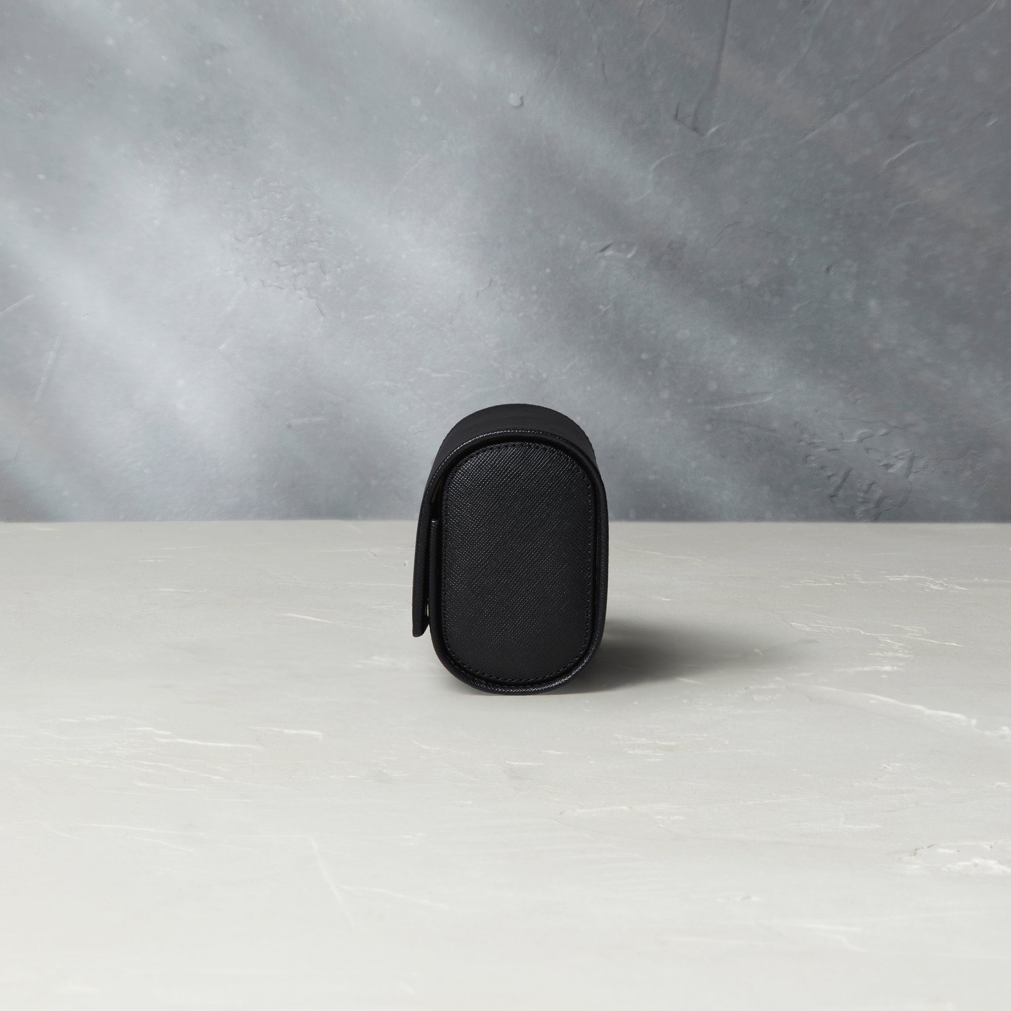Watch Case Two-watch oval-shaped roll in black Saffiano leather | A Collected Man | Available World Wide