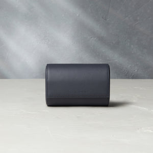 Barcelona, two-watch roll, midnight blue, grained leather | Buy at A Collected Man | Available World Wide